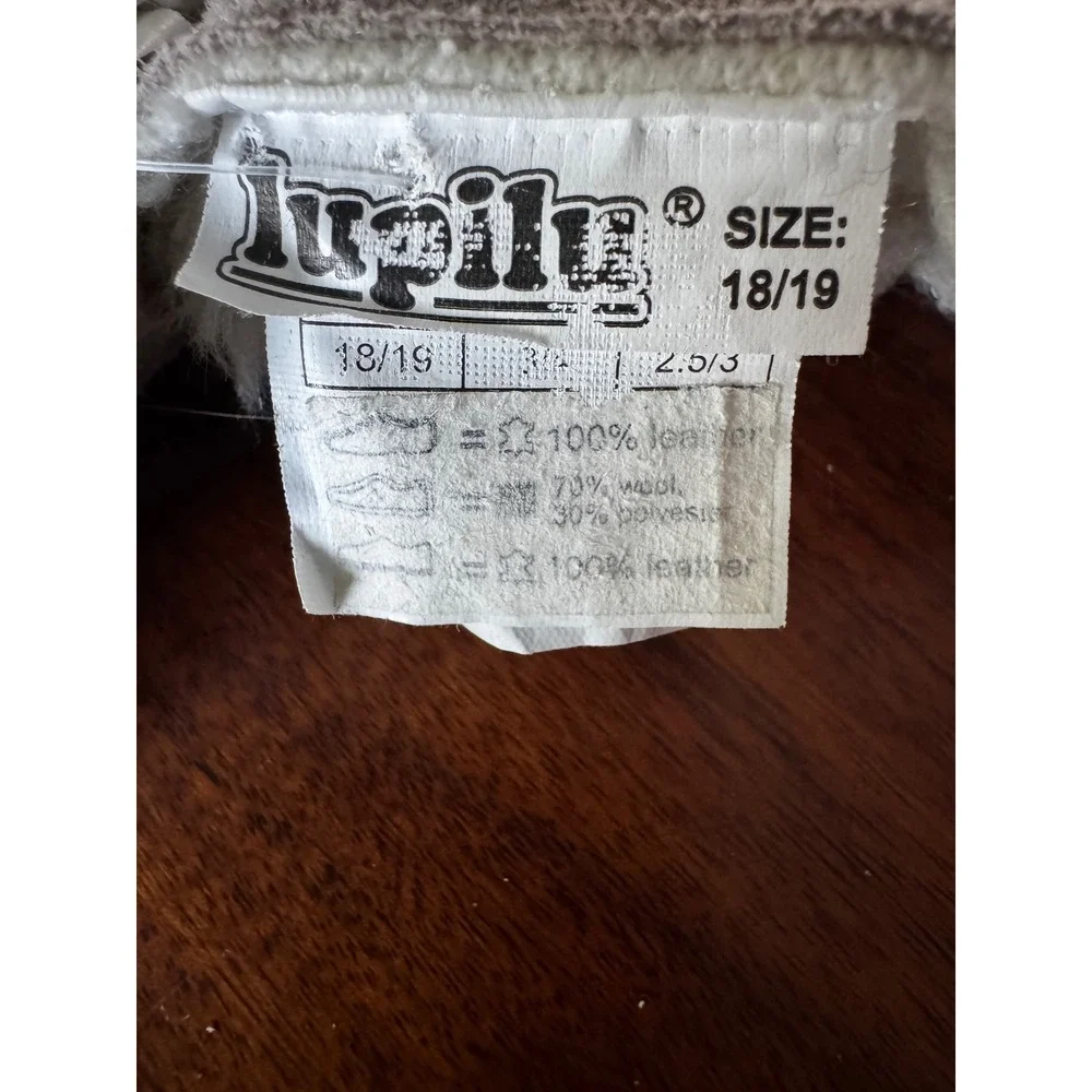 Lupilu Leather Suede Baby Boots Kids Size 18/19 Grey Excellent Wool Blend Lining